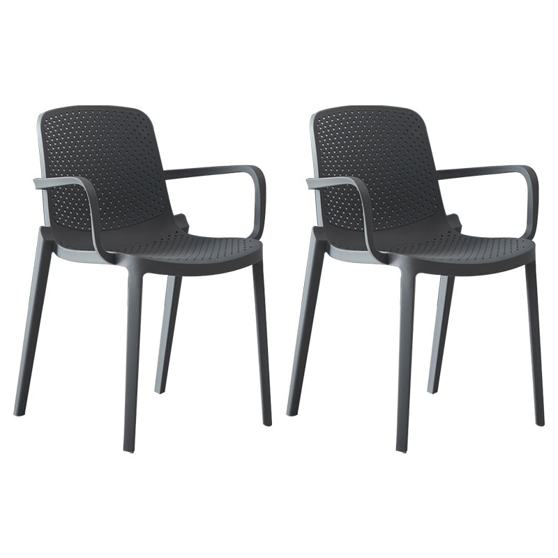 Modern Indoor-Outdoor Dining Arm Chair Multicolor Plastic Dining Arm Chair Grey 2 Piece Set Clearhalo ' kitchen&dining_furn' 'Dining Chairs' 'Dining Tables & Seating' 'dining_chair' 'furn' 'furn_dining_chair' 'Furniture' 'furniture_dining_chair' 'Kitchen & Dining Furniture' 'kitchen' 3835422