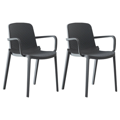 Modern Indoor-Outdoor Dining Arm Chair Multicolor Plastic Dining Arm Chair Grey 2 Piece Set Clearhalo ' kitchen&dining_furn' 'Dining Chairs' 'Dining Tables & Seating' 'dining_chair' 'furn' 'furn_dining_chair' 'Furniture' 'furniture_dining_chair' 'Kitchen & Dining Furniture' 'kitchen' 3835422