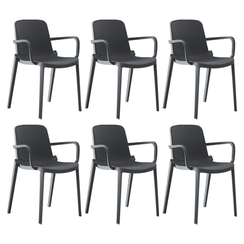 Modern Indoor-Outdoor Dining Arm Chair Multicolor Plastic Dining Arm Chair Grey 6 Piece Set Clearhalo ' kitchen&dining_furn' 'Dining Chairs' 'Dining Tables & Seating' 'dining_chair' 'furn' 'furn_dining_chair' 'Furniture' 'furniture_dining_chair' 'Kitchen & Dining Furniture' 'kitchen' 3835426