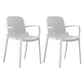Modern Indoor-Outdoor Dining Arm Chair Multicolor Plastic Dining Arm Chair White 2 Piece Set Clearhalo ' kitchen&dining_furn' 'Dining Chairs' 'Dining Tables & Seating' 'dining_chair' 'furn' 'furn_dining_chair' 'Furniture' 'furniture_dining_chair' 'Kitchen & Dining Furniture' 'kitchen' 3835428