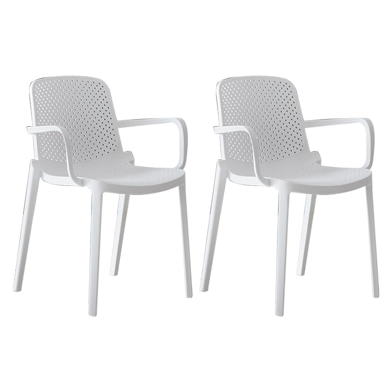 Modern Indoor-Outdoor Dining Arm Chair Multicolor Plastic Dining Arm Chair White 2 Piece Set Clearhalo ' kitchen&dining_furn' 'Dining Chairs' 'Dining Tables & Seating' 'dining_chair' 'furn' 'furn_dining_chair' 'Furniture' 'furniture_dining_chair' 'Kitchen & Dining Furniture' 'kitchen' 3835428