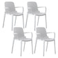 Modern Indoor-Outdoor Dining Arm Chair Multicolor Plastic Dining Arm Chair White 4 Piece Set Clearhalo ' kitchen&dining_furn' 'Dining Chairs' 'Dining Tables & Seating' 'dining_chair' 'furn' 'furn_dining_chair' 'Furniture' 'furniture_dining_chair' 'Kitchen & Dining Furniture' 'kitchen' 3835430