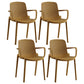 Modern Indoor-Outdoor Dining Arm Chair Multicolor Plastic Dining Arm Chair Yellow 4 Piece Set Clearhalo ' kitchen&dining_furn' 'Dining Chairs' 'Dining Tables & Seating' 'dining_chair' 'furn' 'furn_dining_chair' 'Furniture' 'furniture_dining_chair' 'Kitchen & Dining Furniture' 'kitchen' 3835439