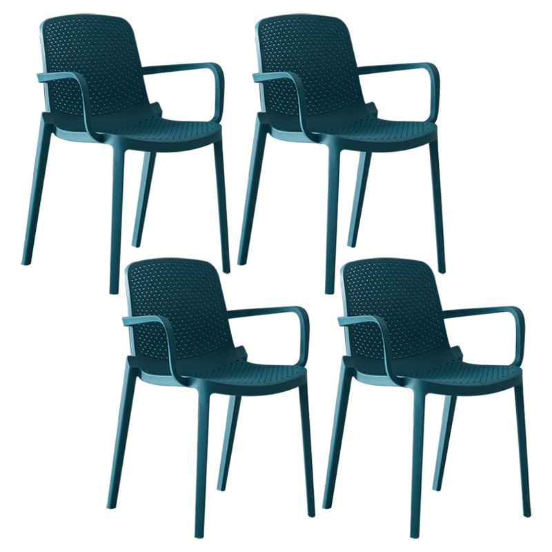 Modern Indoor-Outdoor Dining Arm Chair Multicolor Plastic Dining Arm Chair Blue 4 Piece Set Clearhalo ' kitchen&dining_furn' 'Dining Chairs' 'Dining Tables & Seating' 'dining_chair' 'furn' 'furn_dining_chair' 'Furniture' 'furniture_dining_chair' 'Kitchen & Dining Furniture' 'kitchen' 3835442