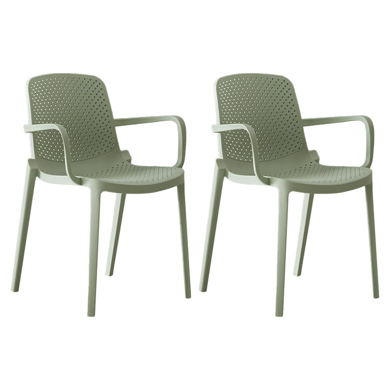 Modern Indoor-Outdoor Dining Arm Chair Multicolor Plastic Dining Arm Chair Green 2 Piece Set Clearhalo ' kitchen&dining_furn' 'Dining Chairs' 'Dining Tables & Seating' 'dining_chair' 'furn' 'furn_dining_chair' 'Furniture' 'furniture_dining_chair' 'Kitchen & Dining Furniture' 'kitchen' 3835444