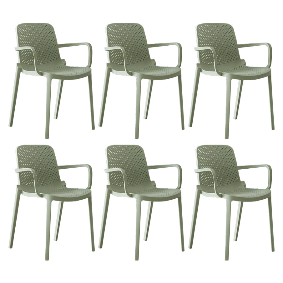 Modern Indoor-Outdoor Dining Arm Chair Multicolor Plastic Dining Arm Chair Green 6 Piece Set Clearhalo ' kitchen&dining_furn' 'Dining Chairs' 'Dining Tables & Seating' 'dining_chair' 'furn' 'furn_dining_chair' 'Furniture' 'furniture_dining_chair' 'Kitchen & Dining Furniture' 'kitchen' 3835446