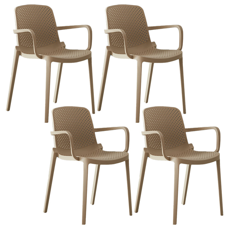 Modern Indoor-Outdoor Dining Arm Chair Multicolor Plastic Dining Arm Chair Camel 4 Piece Set Clearhalo ' kitchen&dining_furn' 'Dining Chairs' 'Dining Tables & Seating' 'dining_chair' 'furn' 'furn_dining_chair' 'Furniture' 'furniture_dining_chair' 'Kitchen & Dining Furniture' 'kitchen' 3835448