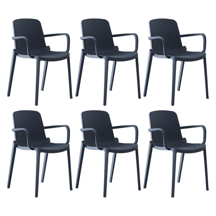 Modern Indoor-Outdoor Dining Arm Chair Multicolor Plastic Dining Arm Chair Gray-Blue 6 Piece Set Clearhalo ' kitchen&dining_furn' 'Dining Chairs' 'Dining Tables & Seating' 'dining_chair' 'furn' 'furn_dining_chair' 'Furniture' 'furniture_dining_chair' 'Kitchen & Dining Furniture' 'kitchen' 3835452