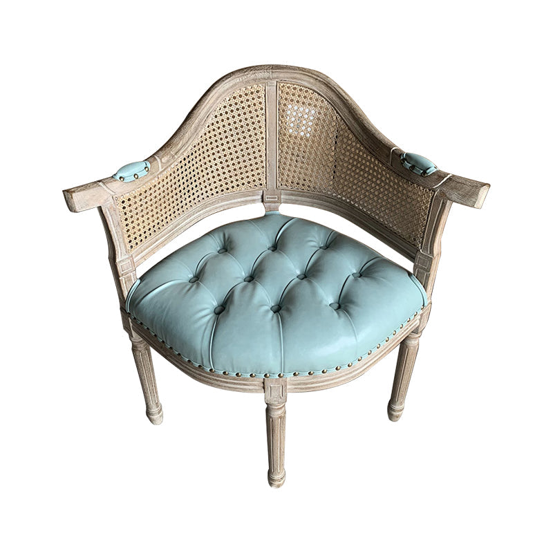 Solid Wood Country Style Dining Room Chairs Matte Finish Open Back Dining Arm Chairs Blue 1 Piece Clearhalo ' kitchen&dining_furn' 'Dining Chairs' 'Dining Tables & Seating' 'dining_chair' 'furn' 'furn_dining_chair' 'Furniture' 'furniture_dining_chair' 'Kitchen & Dining Furniture' 'kitchen' 3835466