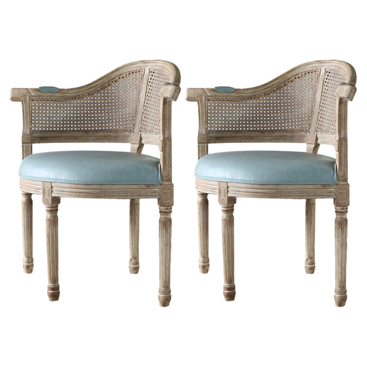 Solid Wood Country Style Dining Room Chairs Matte Finish Open Back Dining Arm Chairs Pink-Blue 2 Piece Set Clearhalo ' kitchen&dining_furn' 'Dining Chairs' 'Dining Tables & Seating' 'dining_chair' 'furn' 'furn_dining_chair' 'Furniture' 'furniture_dining_chair' 'Kitchen & Dining Furniture' 'kitchen' 3835478