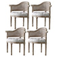 Solid Wood Country Style Dining Room Chairs Matte Finish Open Back Dining Arm Chairs Off-White 4 Piece Set Clearhalo ' kitchen&dining_furn' 'Dining Chairs' 'Dining Tables & Seating' 'dining_chair' 'furn' 'furn_dining_chair' 'Furniture' 'furniture_dining_chair' 'Kitchen & Dining Furniture' 'kitchen' 3835482