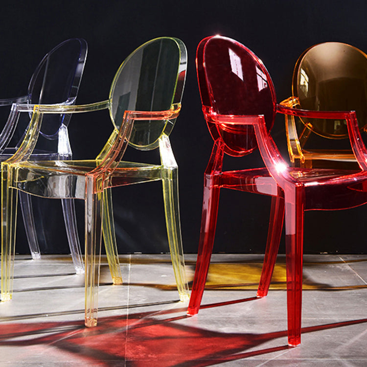 Scandinavian Plastic Dining Arm Chair Open Back Side Chair for Home Use Clearhalo ' kitchen&dining_furn' 'Dining Chairs' 'Dining Tables & Seating' 'dining_chair' 'furn' 'furn_dining_chair' 'Furniture' 'furniture_dining_chair' 'Kitchen & Dining Furniture' 'kitchen' 3835483