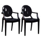 Scandinavian Plastic Dining Arm Chair Open Back Side Chair for Home Use Black 2 Piece Set Clearhalo ' kitchen&dining_furn' 'Dining Chairs' 'Dining Tables & Seating' 'dining_chair' 'furn' 'furn_dining_chair' 'Furniture' 'furniture_dining_chair' 'Kitchen & Dining Furniture' 'kitchen' 3835486