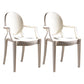 Scandinavian Plastic Dining Arm Chair Open Back Side Chair for Home Use White 2 Piece Set Clearhalo ' kitchen&dining_furn' 'Dining Chairs' 'Dining Tables & Seating' 'dining_chair' 'furn' 'furn_dining_chair' 'Furniture' 'furniture_dining_chair' 'Kitchen & Dining Furniture' 'kitchen' 3835491