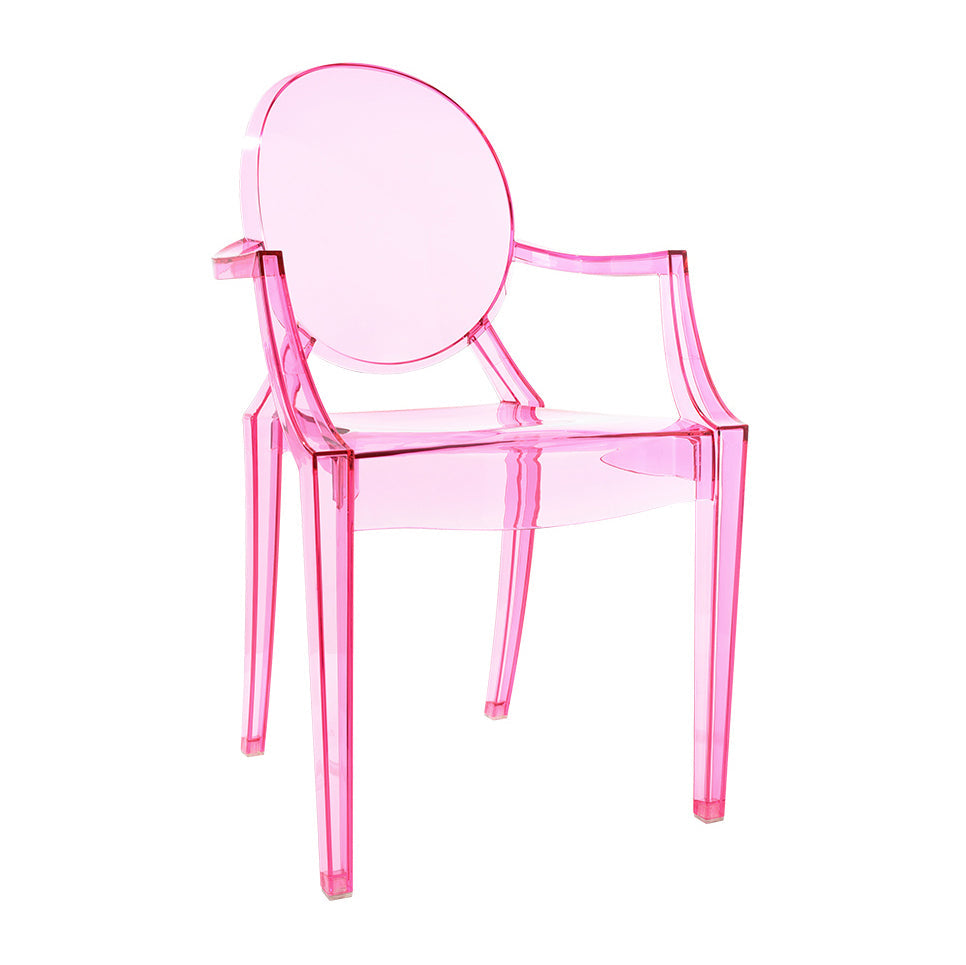 Scandinavian Plastic Dining Arm Chair Open Back Side Chair for Home Use Pink 1 Piece Clearhalo ' kitchen&dining_furn' 'Dining Chairs' 'Dining Tables & Seating' 'dining_chair' 'furn' 'furn_dining_chair' 'Furniture' 'furniture_dining_chair' 'Kitchen & Dining Furniture' 'kitchen' 3835496