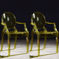 Scandinavian Plastic Dining Arm Chair Open Back Side Chair for Home Use Yellow 2 Piece Set Clearhalo ' kitchen&dining_furn' 'Dining Chairs' 'Dining Tables & Seating' 'dining_chair' 'furn' 'furn_dining_chair' 'Furniture' 'furniture_dining_chair' 'Kitchen & Dining Furniture' 'kitchen' 3835503