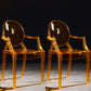 Scandinavian Plastic Dining Arm Chair Open Back Side Chair for Home Use Orange 2 Piece Set Clearhalo ' kitchen&dining_furn' 'Dining Chairs' 'Dining Tables & Seating' 'dining_chair' 'furn' 'furn_dining_chair' 'Furniture' 'furniture_dining_chair' 'Kitchen & Dining Furniture' 'kitchen' 3835506