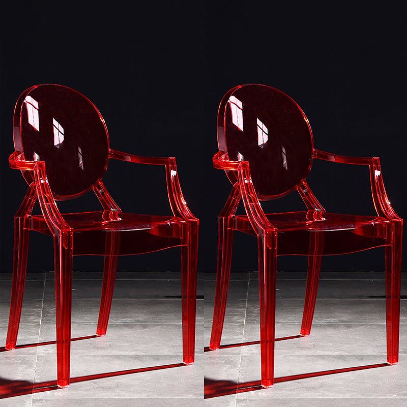 Scandinavian Plastic Dining Arm Chair Open Back Side Chair for Home Use Burgundy 2 Piece Set Clearhalo ' kitchen&dining_furn' 'Dining Chairs' 'Dining Tables & Seating' 'dining_chair' 'furn' 'furn_dining_chair' 'Furniture' 'furniture_dining_chair' 'Kitchen & Dining Furniture' 'kitchen' 3835515