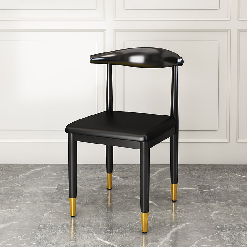 Metal Contemporary Style Dining Side Chair Indoor Open Back Dining Side Chair Black 1 Piece Clearhalo ' kitchen&dining_furn' 'Dining Chairs' 'Dining Tables & Seating' 'dining_chair' 'furn' 'furn_dining_chair' 'Furniture' 'furniture_dining_chair' 'Kitchen & Dining Furniture' 'kitchen' 3835524