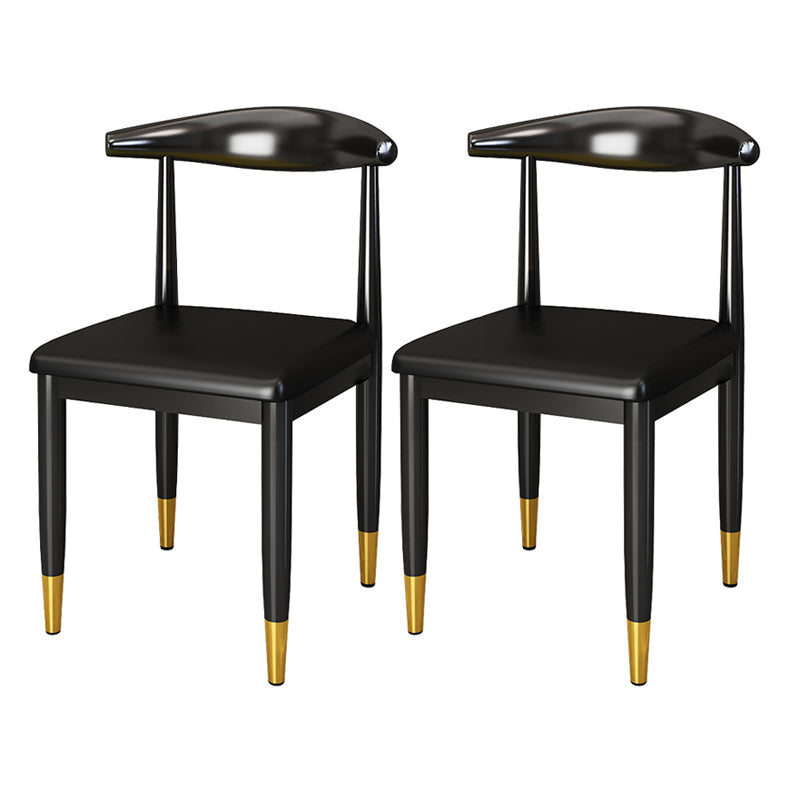 Metal Contemporary Style Dining Side Chair Indoor Open Back Dining Side Chair Black 2 Piece Set Clearhalo ' kitchen&dining_furn' 'Dining Chairs' 'Dining Tables & Seating' 'dining_chair' 'furn' 'furn_dining_chair' 'Furniture' 'furniture_dining_chair' 'Kitchen & Dining Furniture' 'kitchen' 3835525