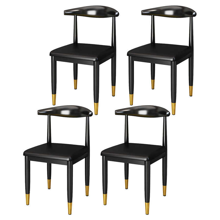Metal Contemporary Style Dining Side Chair Indoor Open Back Dining Side Chair Black 4 Piece Set Clearhalo ' kitchen&dining_furn' 'Dining Chairs' 'Dining Tables & Seating' 'dining_chair' 'furn' 'furn_dining_chair' 'Furniture' 'furniture_dining_chair' 'Kitchen & Dining Furniture' 'kitchen' 3835527