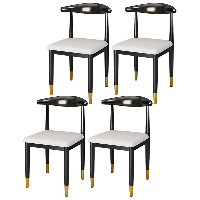 Metal Contemporary Style Dining Side Chair Indoor Open Back Dining Side Chair Grey 4 Piece Set Clearhalo ' kitchen&dining_furn' 'Dining Chairs' 'Dining Tables & Seating' 'dining_chair' 'furn' 'furn_dining_chair' 'Furniture' 'furniture_dining_chair' 'Kitchen & Dining Furniture' 'kitchen' 3835534