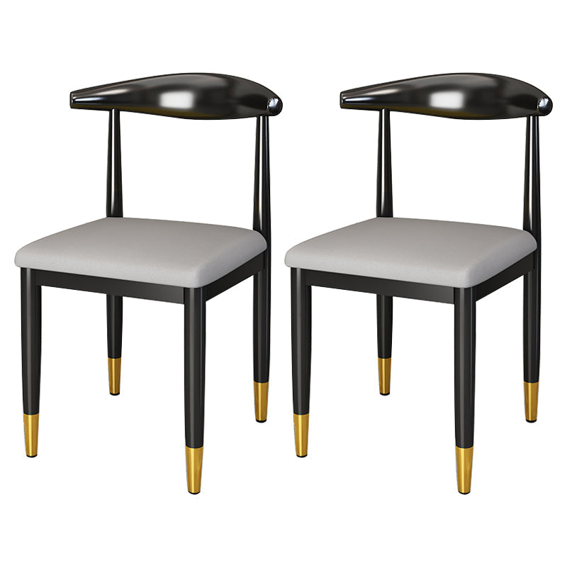 Metal Contemporary Style Dining Side Chair Indoor Open Back Dining Side Chair Light Gray 2 Piece Set Clearhalo ' kitchen&dining_furn' 'Dining Chairs' 'Dining Tables & Seating' 'dining_chair' 'furn' 'furn_dining_chair' 'Furniture' 'furniture_dining_chair' 'Kitchen & Dining Furniture' 'kitchen' 3835537