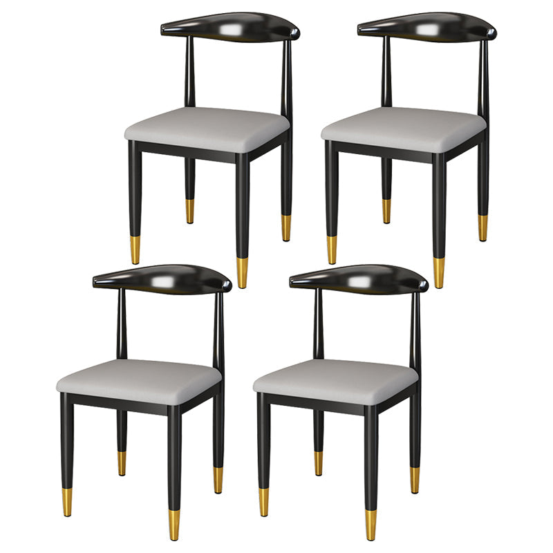 Metal Contemporary Style Dining Side Chair Indoor Open Back Dining Side Chair Light Gray 4 Piece Set Clearhalo ' kitchen&dining_furn' 'Dining Chairs' 'Dining Tables & Seating' 'dining_chair' 'furn' 'furn_dining_chair' 'Furniture' 'furniture_dining_chair' 'Kitchen & Dining Furniture' 'kitchen' 3835539