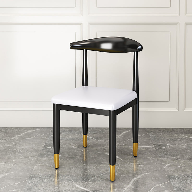 Metal Contemporary Style Dining Side Chair Indoor Open Back Dining Side Chair White 1 Piece Clearhalo ' kitchen&dining_furn' 'Dining Chairs' 'Dining Tables & Seating' 'dining_chair' 'furn' 'furn_dining_chair' 'Furniture' 'furniture_dining_chair' 'Kitchen & Dining Furniture' 'kitchen' 3835541