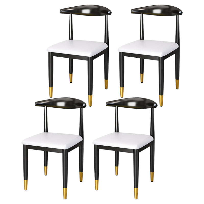 Metal Contemporary Style Dining Side Chair Indoor Open Back Dining Side Chair White 4 Piece Set Clearhalo ' kitchen&dining_furn' 'Dining Chairs' 'Dining Tables & Seating' 'dining_chair' 'furn' 'furn_dining_chair' 'Furniture' 'furniture_dining_chair' 'Kitchen & Dining Furniture' 'kitchen' 3835545