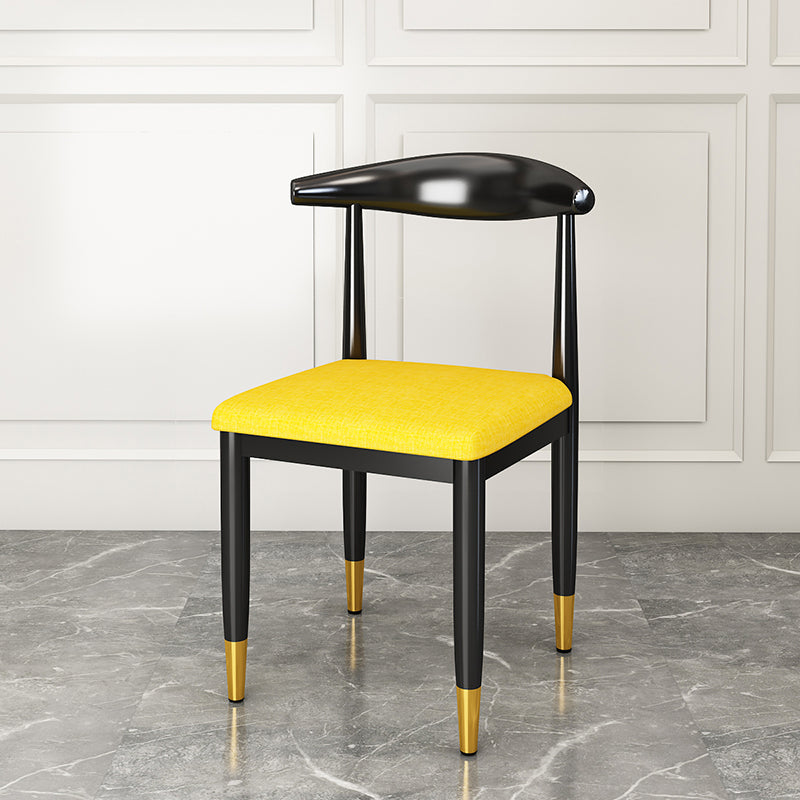 Metal Contemporary Style Dining Side Chair Indoor Open Back Dining Side Chair Yellow 1 Piece Clearhalo ' kitchen&dining_furn' 'Dining Chairs' 'Dining Tables & Seating' 'dining_chair' 'furn' 'furn_dining_chair' 'Furniture' 'furniture_dining_chair' 'Kitchen & Dining Furniture' 'kitchen' 3835546