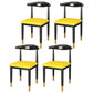 Metal Contemporary Style Dining Side Chair Indoor Open Back Dining Side Chair Yellow 4 Piece Set Clearhalo ' kitchen&dining_furn' 'Dining Chairs' 'Dining Tables & Seating' 'dining_chair' 'furn' 'furn_dining_chair' 'Furniture' 'furniture_dining_chair' 'Kitchen & Dining Furniture' 'kitchen' 3835548