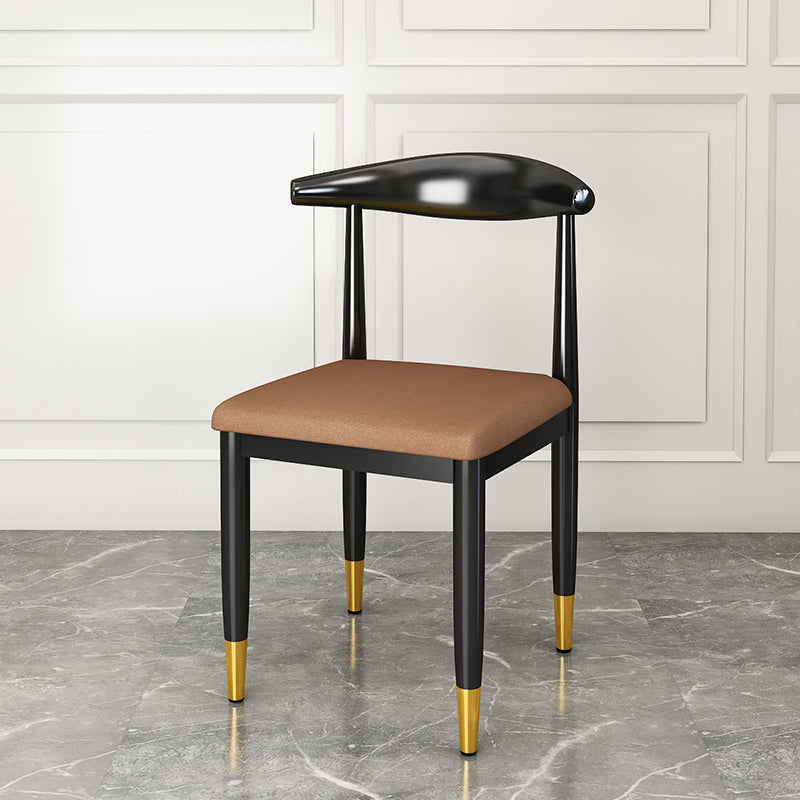 Metal Contemporary Style Dining Side Chair Indoor Open Back Dining Side Chair Orange 1 Piece Clearhalo ' kitchen&dining_furn' 'Dining Chairs' 'Dining Tables & Seating' 'dining_chair' 'furn' 'furn_dining_chair' 'Furniture' 'furniture_dining_chair' 'Kitchen & Dining Furniture' 'kitchen' 3835549