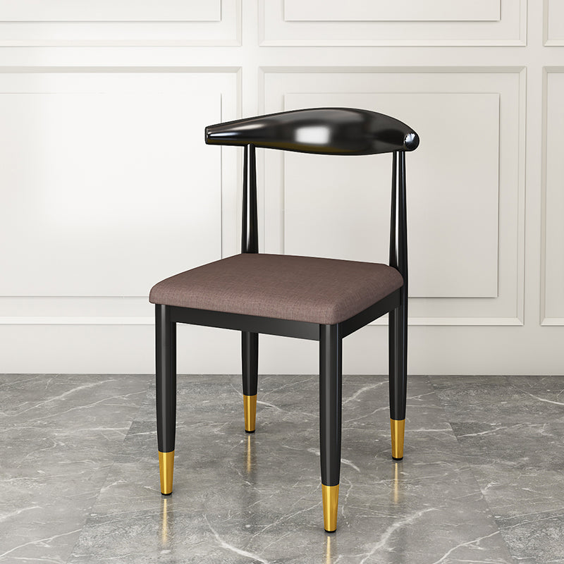 Metal Contemporary Style Dining Side Chair Indoor Open Back Dining Side Chair Brown 1 Piece Clearhalo ' kitchen&dining_furn' 'Dining Chairs' 'Dining Tables & Seating' 'dining_chair' 'furn' 'furn_dining_chair' 'Furniture' 'furniture_dining_chair' 'Kitchen & Dining Furniture' 'kitchen' 3835552