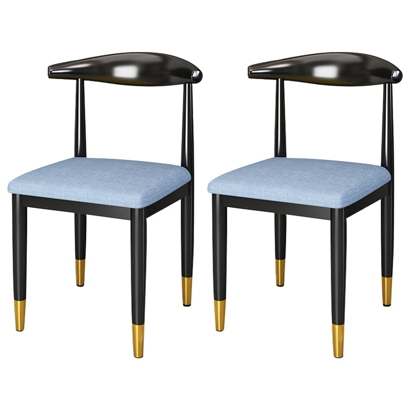 Metal Contemporary Style Dining Side Chair Indoor Open Back Dining Side Chair Blue 2 Piece Set Clearhalo ' kitchen&dining_furn' 'Dining Chairs' 'Dining Tables & Seating' 'dining_chair' 'furn' 'furn_dining_chair' 'Furniture' 'furniture_dining_chair' 'Kitchen & Dining Furniture' 'kitchen' 3835556
