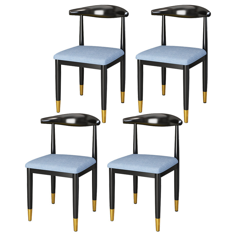 Metal Contemporary Style Dining Side Chair Indoor Open Back Dining Side Chair Blue 4 Piece Set Clearhalo ' kitchen&dining_furn' 'Dining Chairs' 'Dining Tables & Seating' 'dining_chair' 'furn' 'furn_dining_chair' 'Furniture' 'furniture_dining_chair' 'Kitchen & Dining Furniture' 'kitchen' 3835557