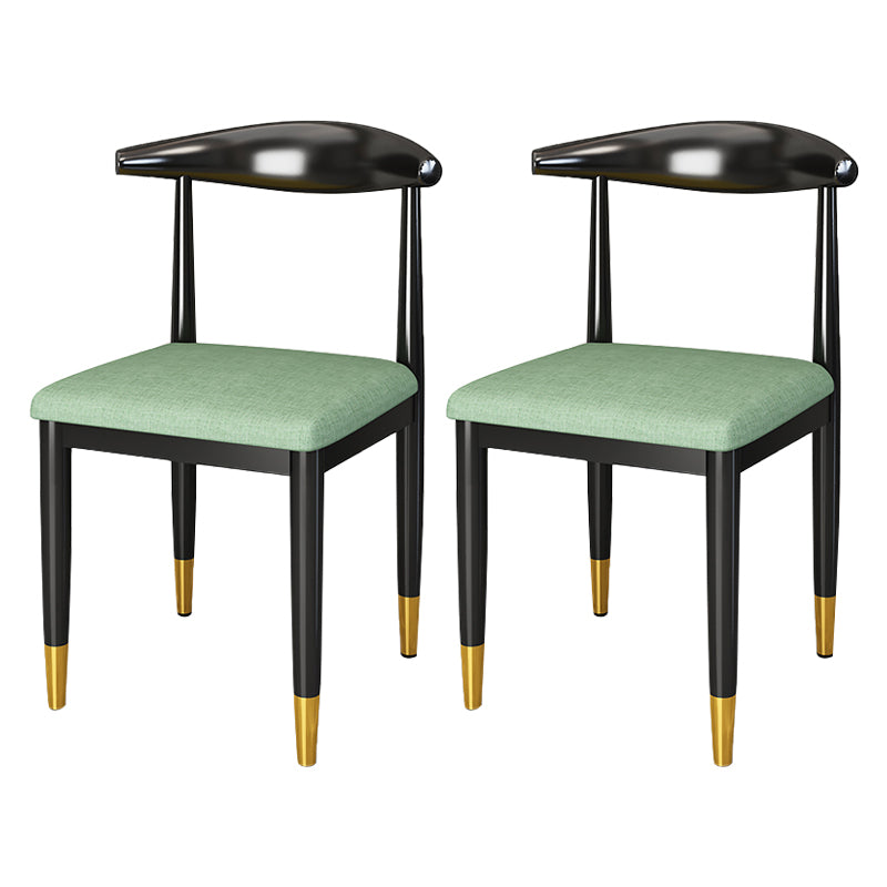 Metal Contemporary Style Dining Side Chair Indoor Open Back Dining Side Chair Green 2 Piece Set Clearhalo ' kitchen&dining_furn' 'Dining Chairs' 'Dining Tables & Seating' 'dining_chair' 'furn' 'furn_dining_chair' 'Furniture' 'furniture_dining_chair' 'Kitchen & Dining Furniture' 'kitchen' 3835559