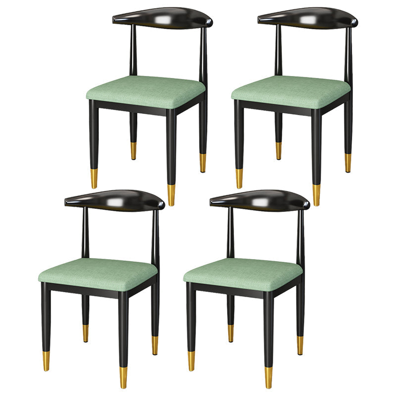 Metal Contemporary Style Dining Side Chair Indoor Open Back Dining Side Chair Green 4 Piece Set Clearhalo ' kitchen&dining_furn' 'Dining Chairs' 'Dining Tables & Seating' 'dining_chair' 'furn' 'furn_dining_chair' 'Furniture' 'furniture_dining_chair' 'Kitchen & Dining Furniture' 'kitchen' 3835560