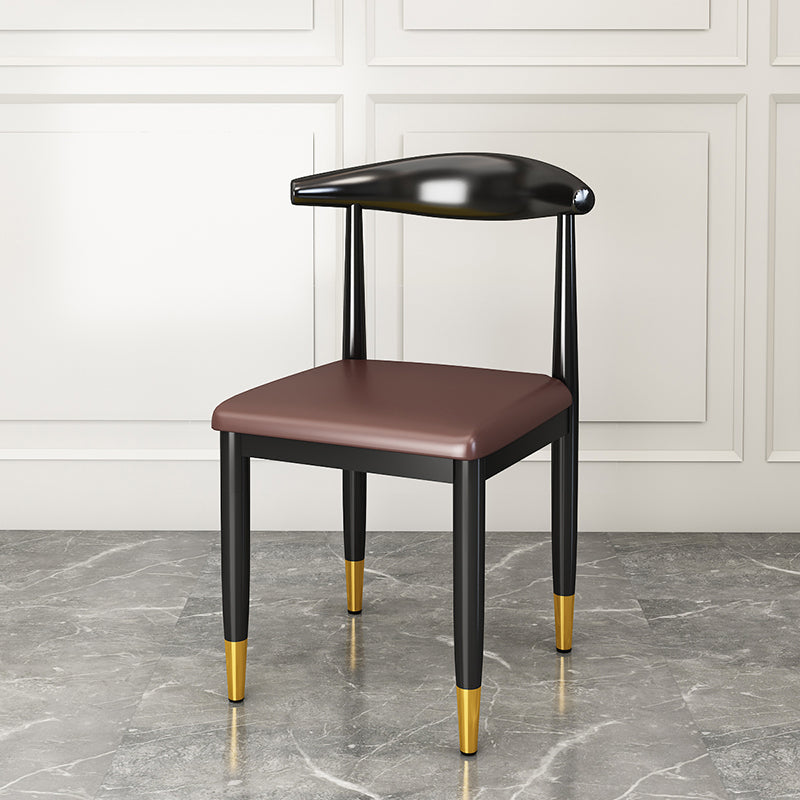 Metal Contemporary Style Dining Side Chair Indoor Open Back Dining Side Chair Light Brown 1 Piece Clearhalo ' kitchen&dining_furn' 'Dining Chairs' 'Dining Tables & Seating' 'dining_chair' 'furn' 'furn_dining_chair' 'Furniture' 'furniture_dining_chair' 'Kitchen & Dining Furniture' 'kitchen' 3835567