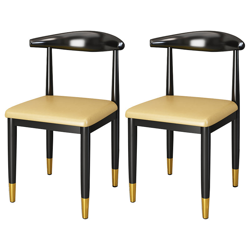 Metal Contemporary Style Dining Side Chair Indoor Open Back Dining Side Chair Ginger 2 Piece Set Clearhalo ' kitchen&dining_furn' 'Dining Chairs' 'Dining Tables & Seating' 'dining_chair' 'furn' 'furn_dining_chair' 'Furniture' 'furniture_dining_chair' 'Kitchen & Dining Furniture' 'kitchen' 3835571