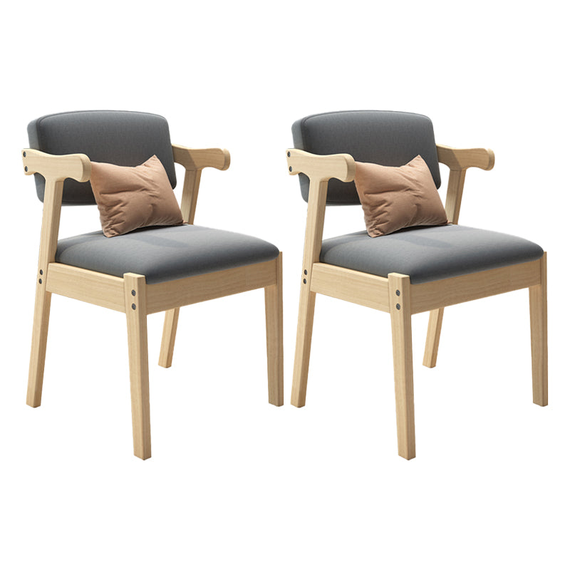 Contemporary Kitchen Opening Back Dining Arm Chair Solid Wood Dining Arm Chair Natural 2 Piece Set Clearhalo ' kitchen&dining_furn' 'Dining Chairs' 'Dining Tables & Seating' 'dining_chair' 'furn' 'furn_dining_chair' 'Furniture' 'furniture_dining_chair' 'Kitchen & Dining Furniture' 'kitchen' 3835582