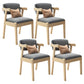 Contemporary Kitchen Opening Back Dining Arm Chair Solid Wood Dining Arm Chair Natural 4 Piece Set Clearhalo ' kitchen&dining_furn' 'Dining Chairs' 'Dining Tables & Seating' 'dining_chair' 'furn' 'furn_dining_chair' 'Furniture' 'furniture_dining_chair' 'Kitchen & Dining Furniture' 'kitchen' 3835584