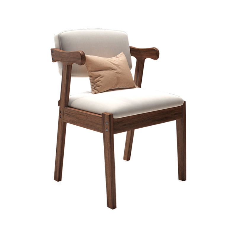 Contemporary Kitchen Opening Back Dining Arm Chair Solid Wood Dining Arm Chair Walnut 1 Piece Clearhalo ' kitchen&dining_furn' 'Dining Chairs' 'Dining Tables & Seating' 'dining_chair' 'furn' 'furn_dining_chair' 'Furniture' 'furniture_dining_chair' 'Kitchen & Dining Furniture' 'kitchen' 3835586