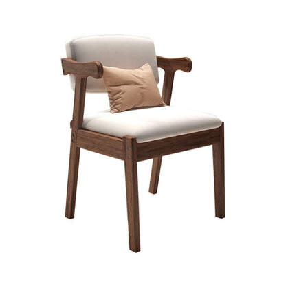 Contemporary Kitchen Opening Back Dining Arm Chair Solid Wood Dining Arm Chair Walnut 1 Piece Clearhalo ' kitchen&dining_furn' 'Dining Chairs' 'Dining Tables & Seating' 'dining_chair' 'furn' 'furn_dining_chair' 'Furniture' 'furniture_dining_chair' 'Kitchen & Dining Furniture' 'kitchen' 3835586