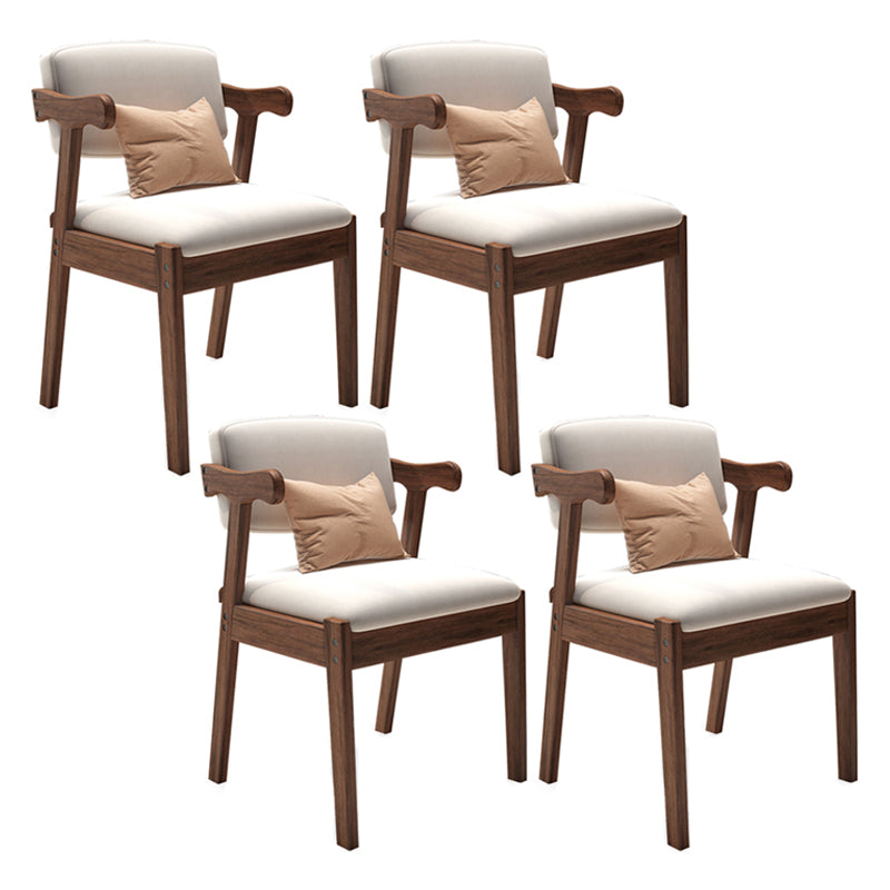 Contemporary Kitchen Opening Back Dining Arm Chair Solid Wood Dining Arm Chair Walnut 4 Piece Set Clearhalo ' kitchen&dining_furn' 'Dining Chairs' 'Dining Tables & Seating' 'dining_chair' 'furn' 'furn_dining_chair' 'Furniture' 'furniture_dining_chair' 'Kitchen & Dining Furniture' 'kitchen' 3835590