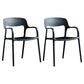 Plastic Open Back Stacking Arm Chair Contemporary Meeting Room Dining Chair Black 2 Piece Set Clearhalo ' kitchen&dining_furn' 'Dining Chairs' 'Dining Tables & Seating' 'dining_chair' 'furn' 'furn_dining_chair' 'Furniture' 'furniture_dining_chair' 'Kitchen & Dining Furniture' 'kitchen' 3835595