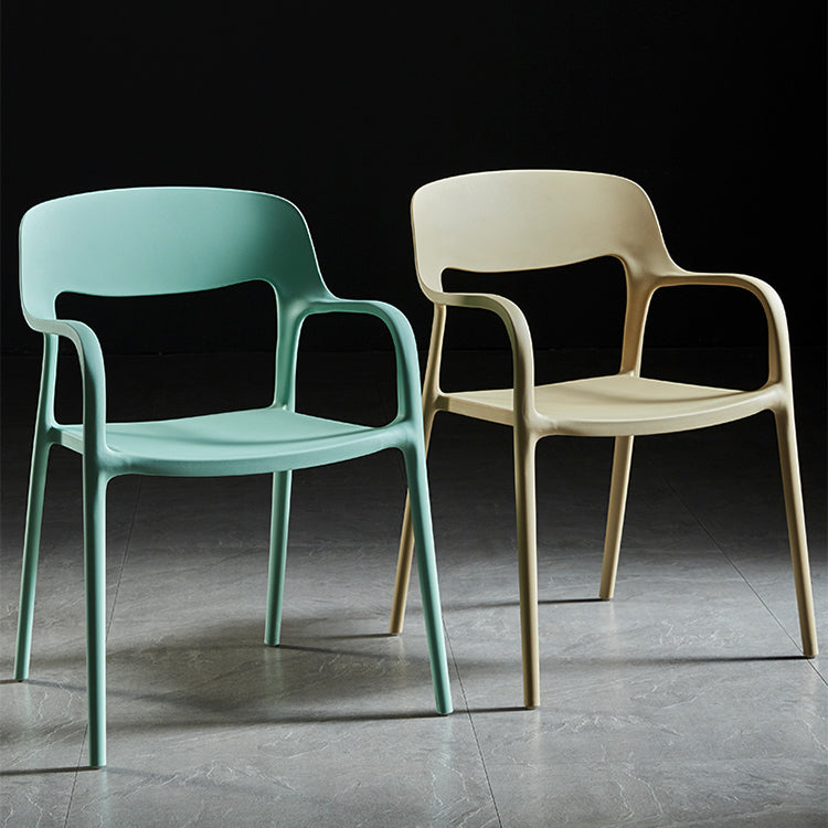 Plastic Open Back Stacking Arm Chair Contemporary Meeting Room Dining Chair Clearhalo ' kitchen&dining_furn' 'Dining Chairs' 'Dining Tables & Seating' 'dining_chair' 'furn' 'furn_dining_chair' 'Furniture' 'furniture_dining_chair' 'Kitchen & Dining Furniture' 'kitchen' 3835600