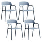Plastic Open Back Stacking Arm Chair Contemporary Meeting Room Dining Chair Grey 4 Piece Set Clearhalo ' kitchen&dining_furn' 'Dining Chairs' 'Dining Tables & Seating' 'dining_chair' 'furn' 'furn_dining_chair' 'Furniture' 'furniture_dining_chair' 'Kitchen & Dining Furniture' 'kitchen' 3835602