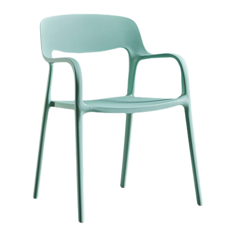 Plastic Open Back Stacking Arm Chair Contemporary Meeting Room Dining Chair Clearhalo ' kitchen&dining_furn' 'Dining Chairs' 'Dining Tables & Seating' 'dining_chair' 'furn' 'furn_dining_chair' 'Furniture' 'furniture_dining_chair' 'Kitchen & Dining Furniture' 'kitchen' 3835603