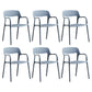 Plastic Open Back Stacking Arm Chair Contemporary Meeting Room Dining Chair Grey 6 Piece Set Clearhalo ' kitchen&dining_furn' 'Dining Chairs' 'Dining Tables & Seating' 'dining_chair' 'furn' 'furn_dining_chair' 'Furniture' 'furniture_dining_chair' 'Kitchen & Dining Furniture' 'kitchen' 3835604